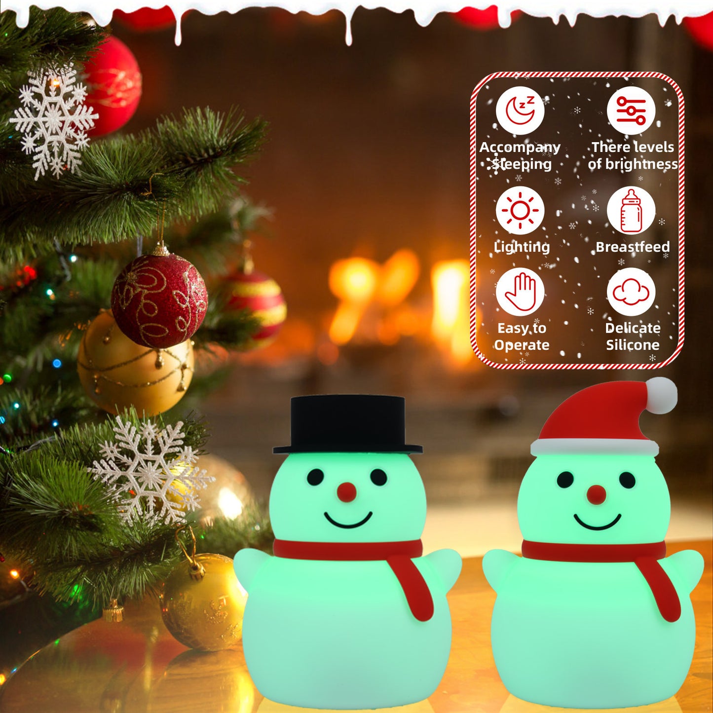 Christmas Ice Man Silicone Pat Lamp Remote Control Ambience Light