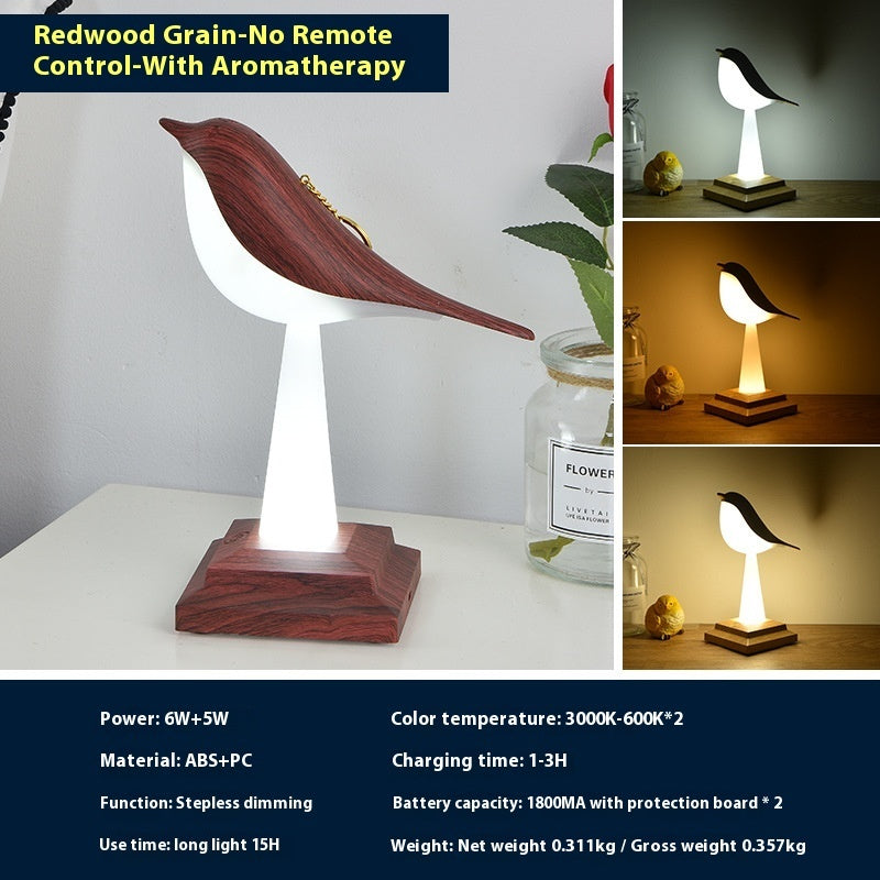 Bedroom Bedside Bird Square Night Light Charging Touch