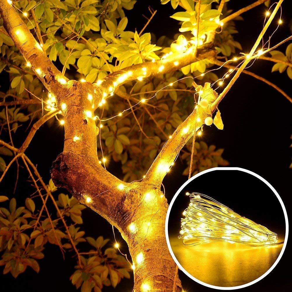 Guirlande lumineuse de Noël à LED pour extérieur, alimentée par USB, 2 m, 5 m, 10 m, fil de cuivre, décoration de fête de mariage, guirlande lumineuse