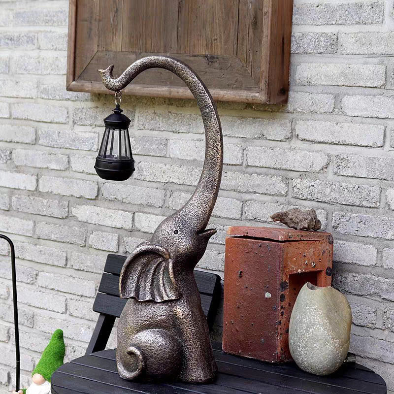 Stone Elephant Resin Atmosphere Lantern Ornament