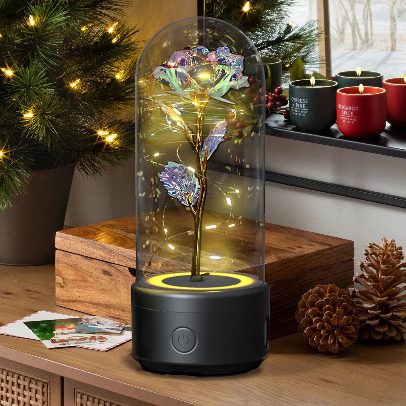 Hot Sale - Everlasting Rose LED Night Light Bluetooth Speaker