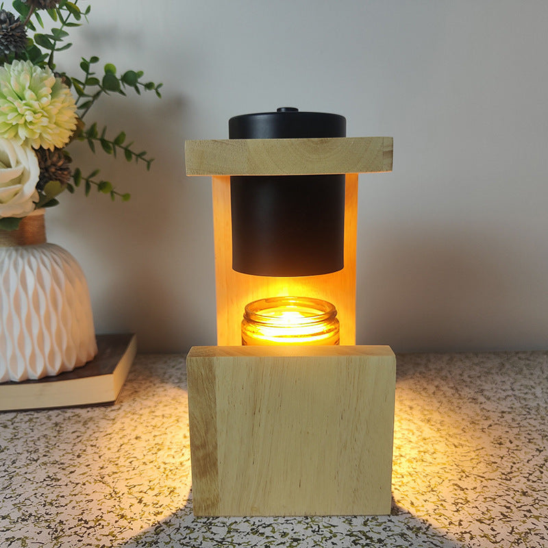 Creative Solid Wood Aromatherapy Wax Lamp Candle Gift Decoration