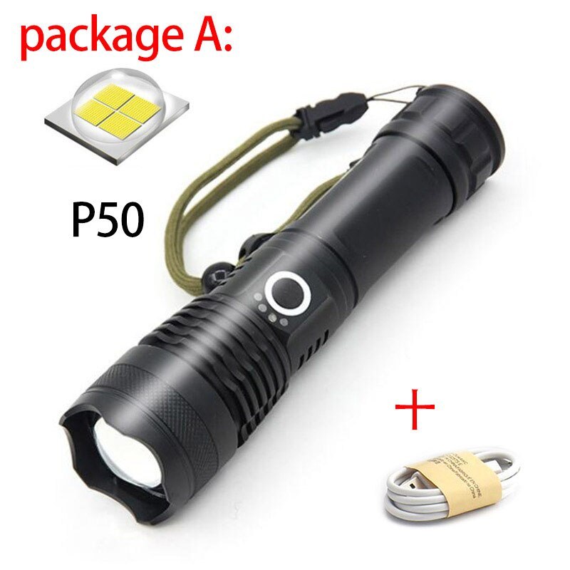 USB Charging Zoom P50 Flashlight