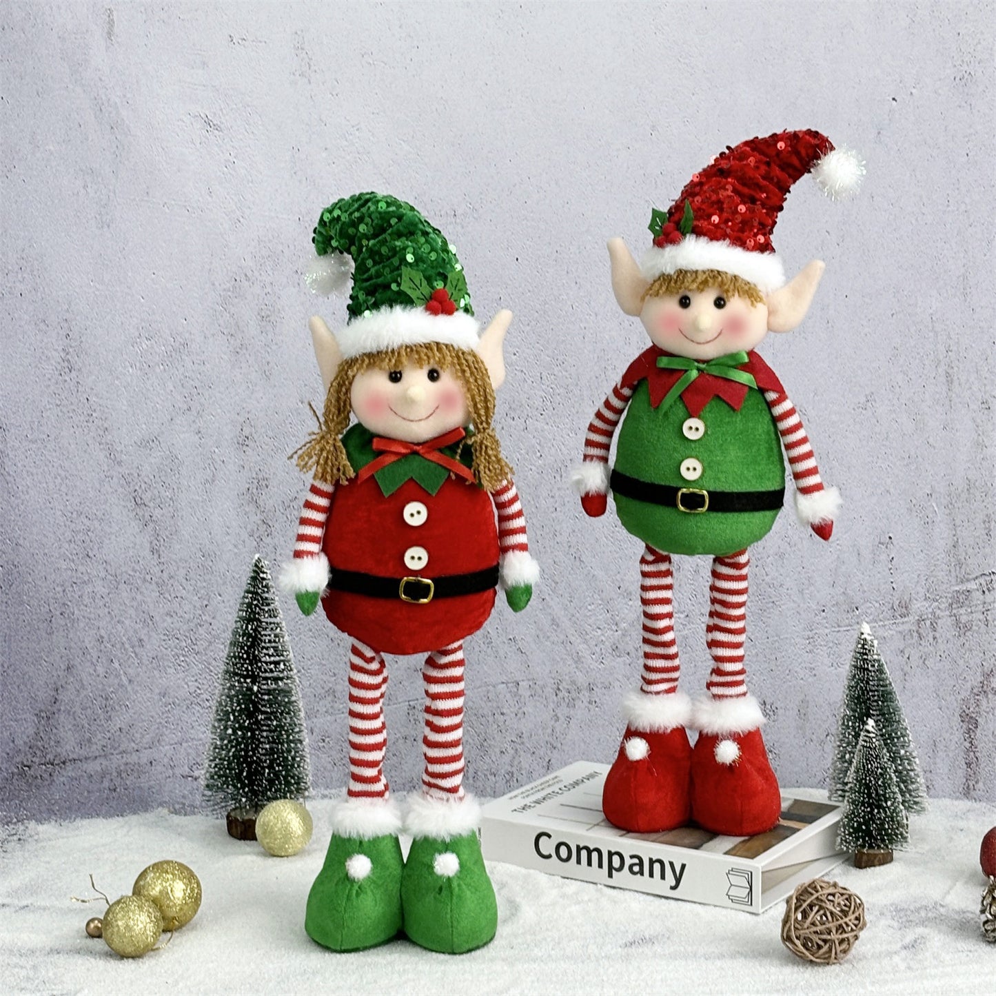 Christmas Hanging Leg Elf Telescopic Doll Ornaments Gift