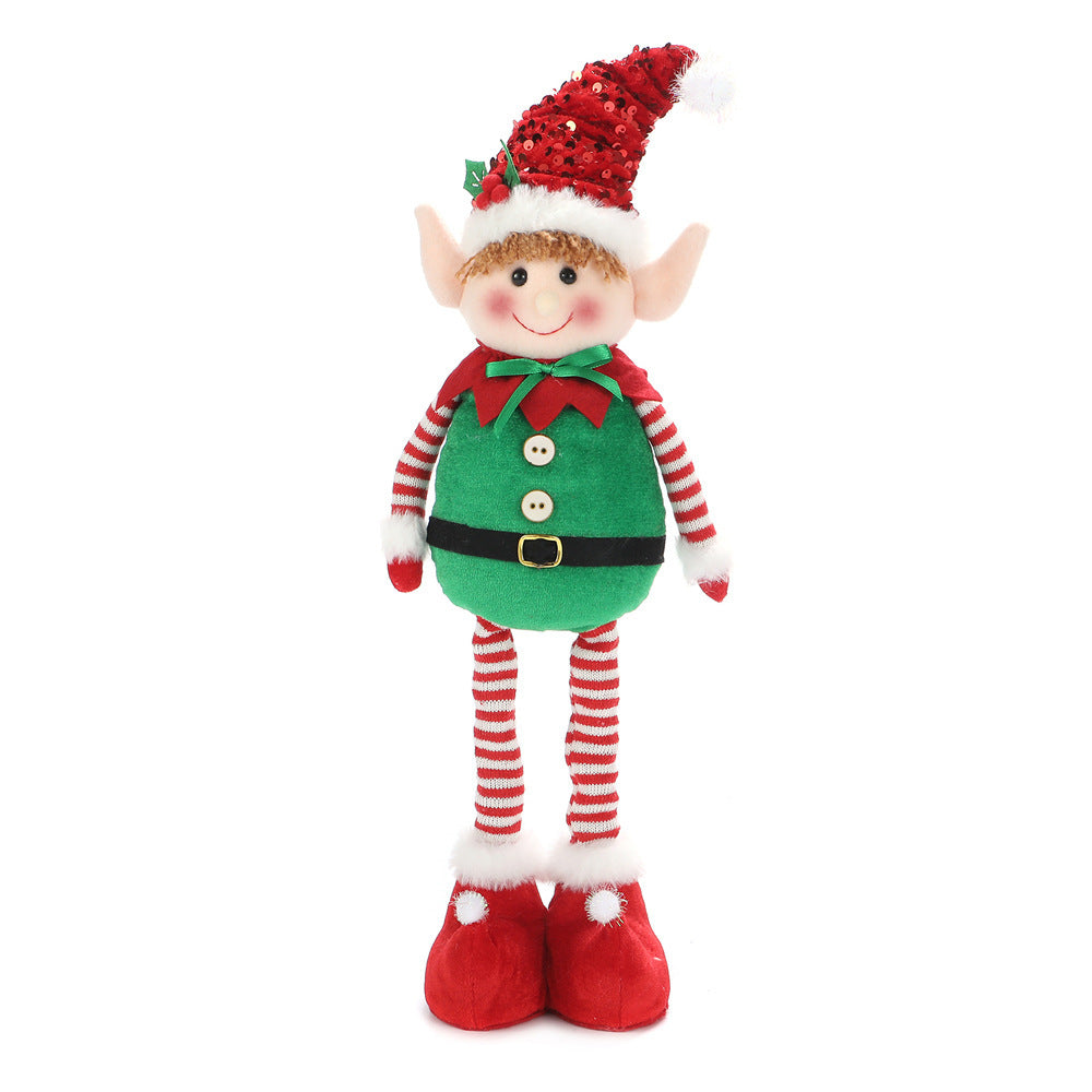 Christmas Hanging Leg Elf Telescopic Doll Ornaments Gift