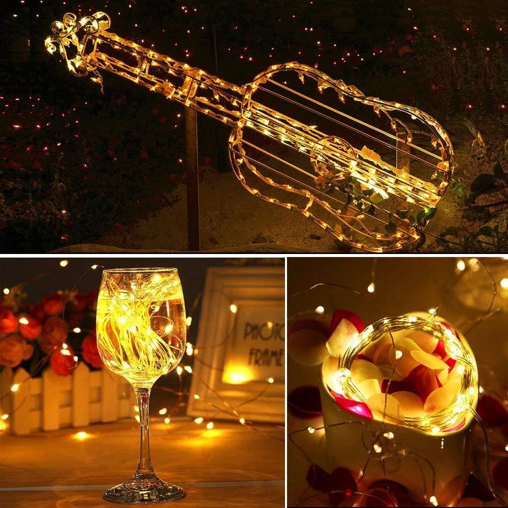 Guirlande lumineuse de Noël à LED pour extérieur, alimentée par USB, 2 m, 5 m, 10 m, fil de cuivre, décoration de fête de mariage, guirlande lumineuse