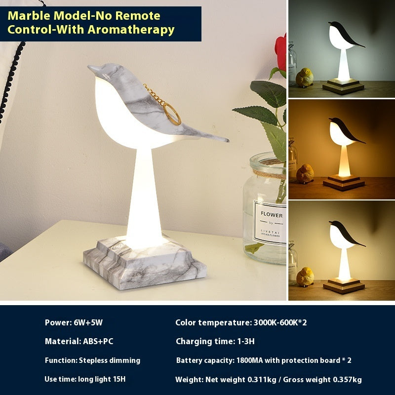 Bedroom Bedside Bird Square Night Light Charging Touch