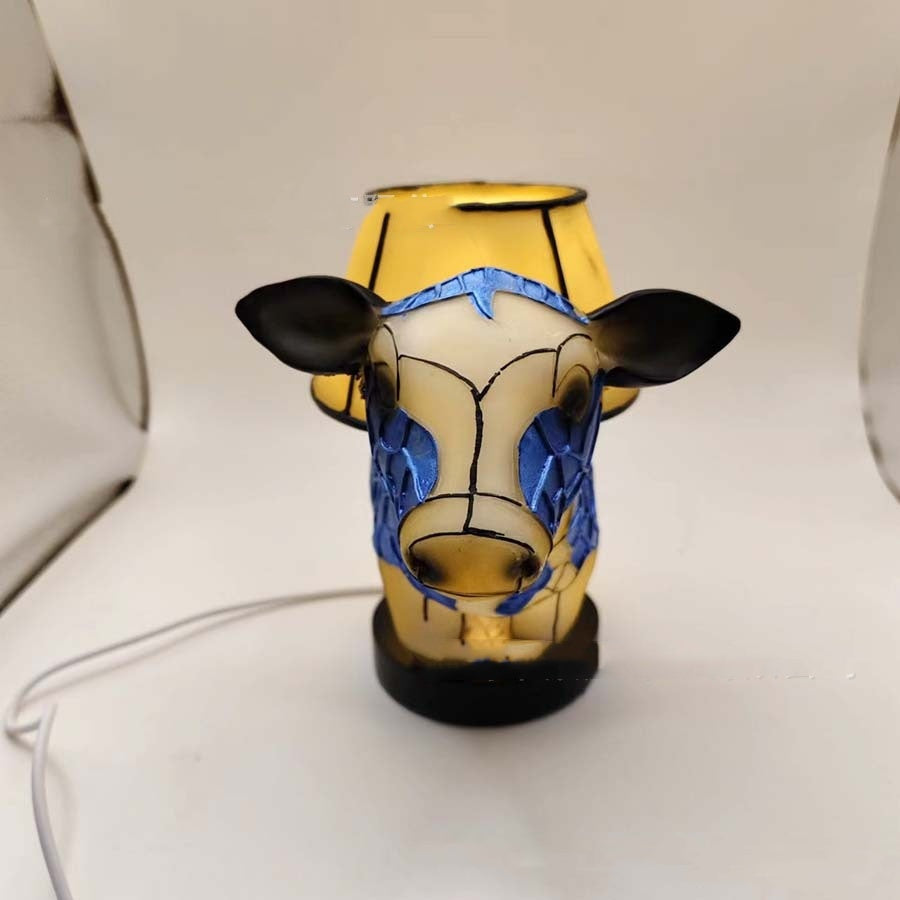 Beautiful Cow Table Lamp Bedside Table Lamp With USB Bedside Lamp For Living Room Bedroom Dormitory Bra Ornament