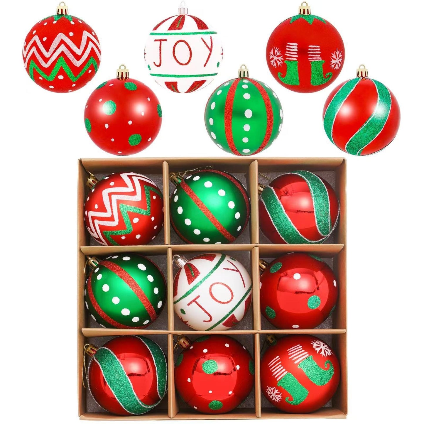 Christmas Theme Hand Drawn Christmas Ball Set Hanging Decorations