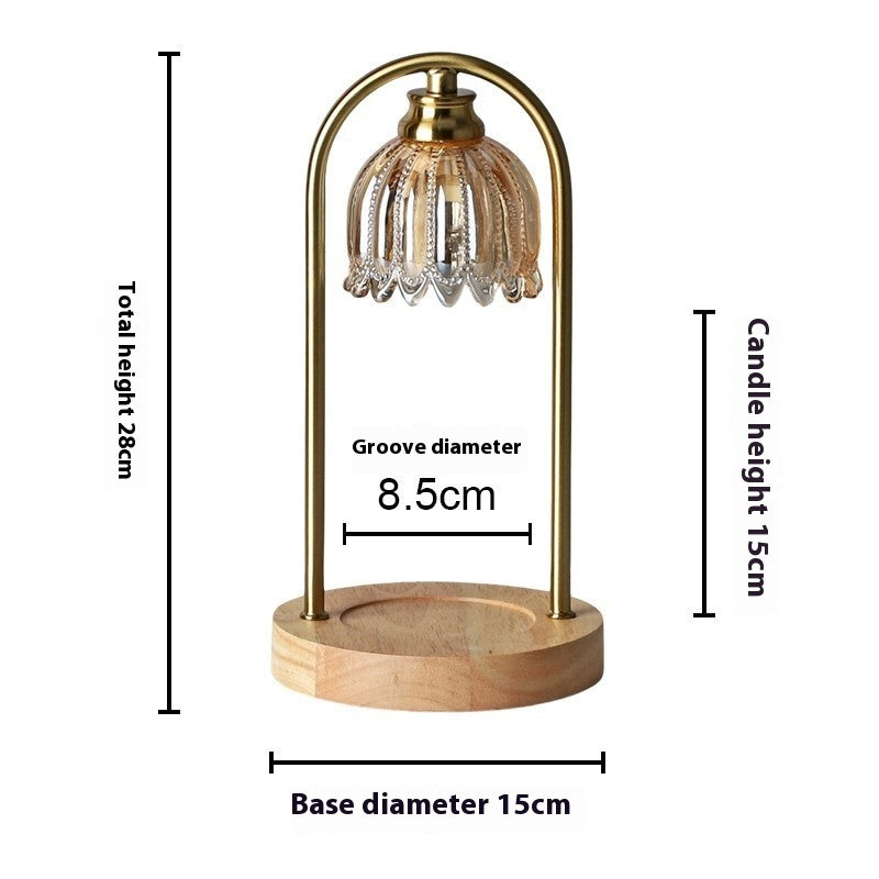 Household Timed Glass Lampshade Table Horizontal Dimming Retro Fragrance Lamp American Wax Melting Lamp