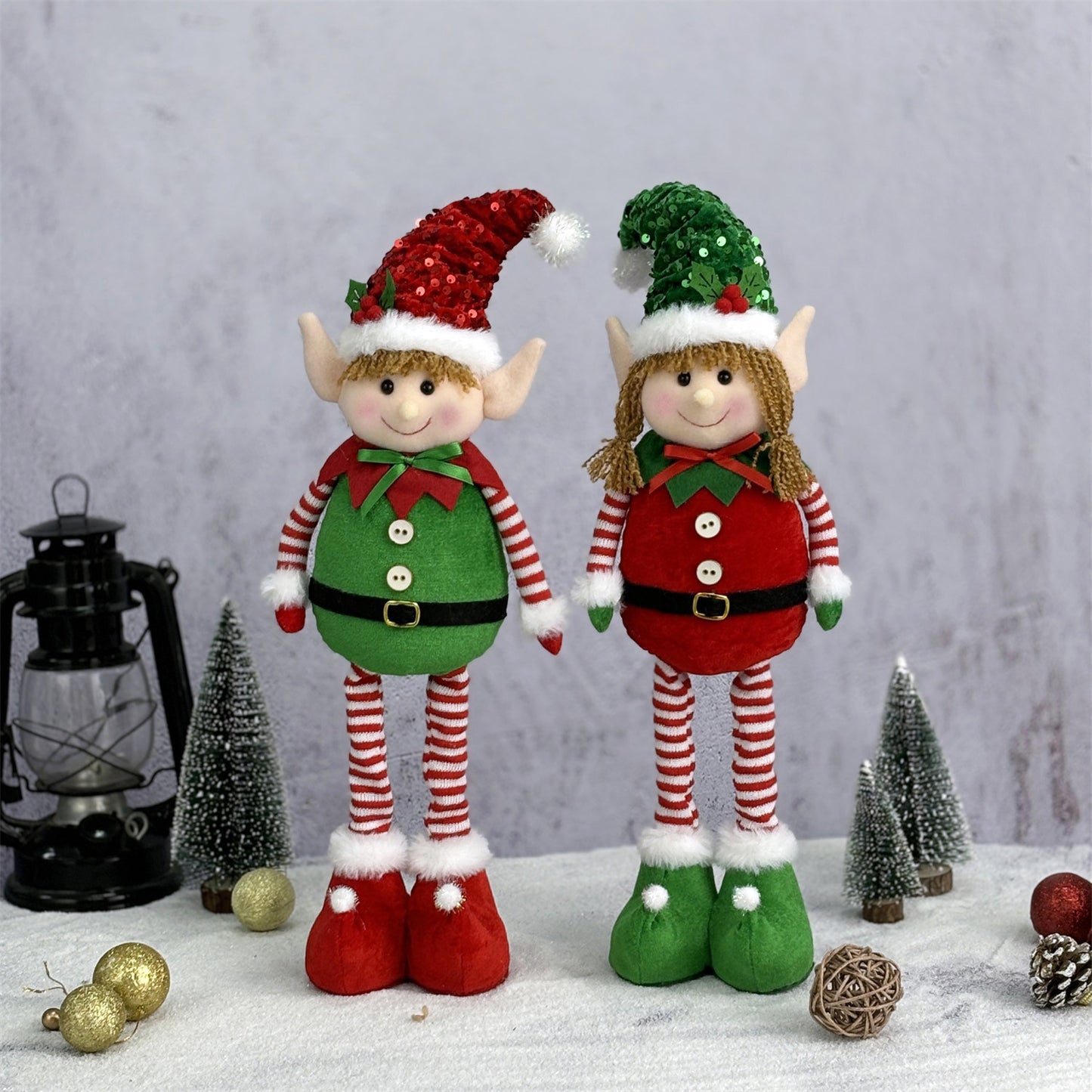 Christmas Hanging Leg Elf Telescopic Doll Ornaments Gift