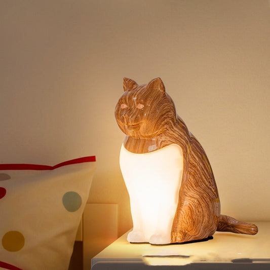 Schlafzimmer USB Lade Katze Ornamente Dekorative Nachtlicht Kreative Tisch Lampe