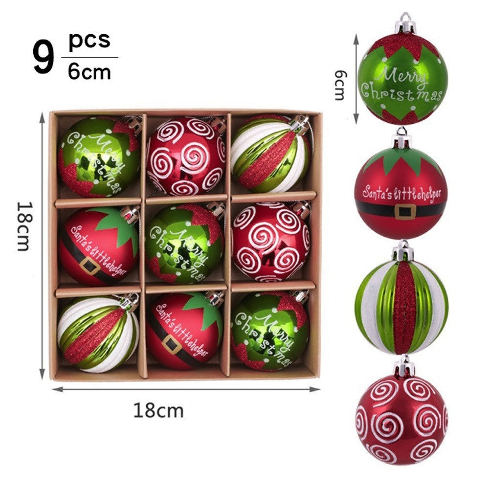 Christmas Theme Hand Drawn Christmas Ball Set Hanging Decorations