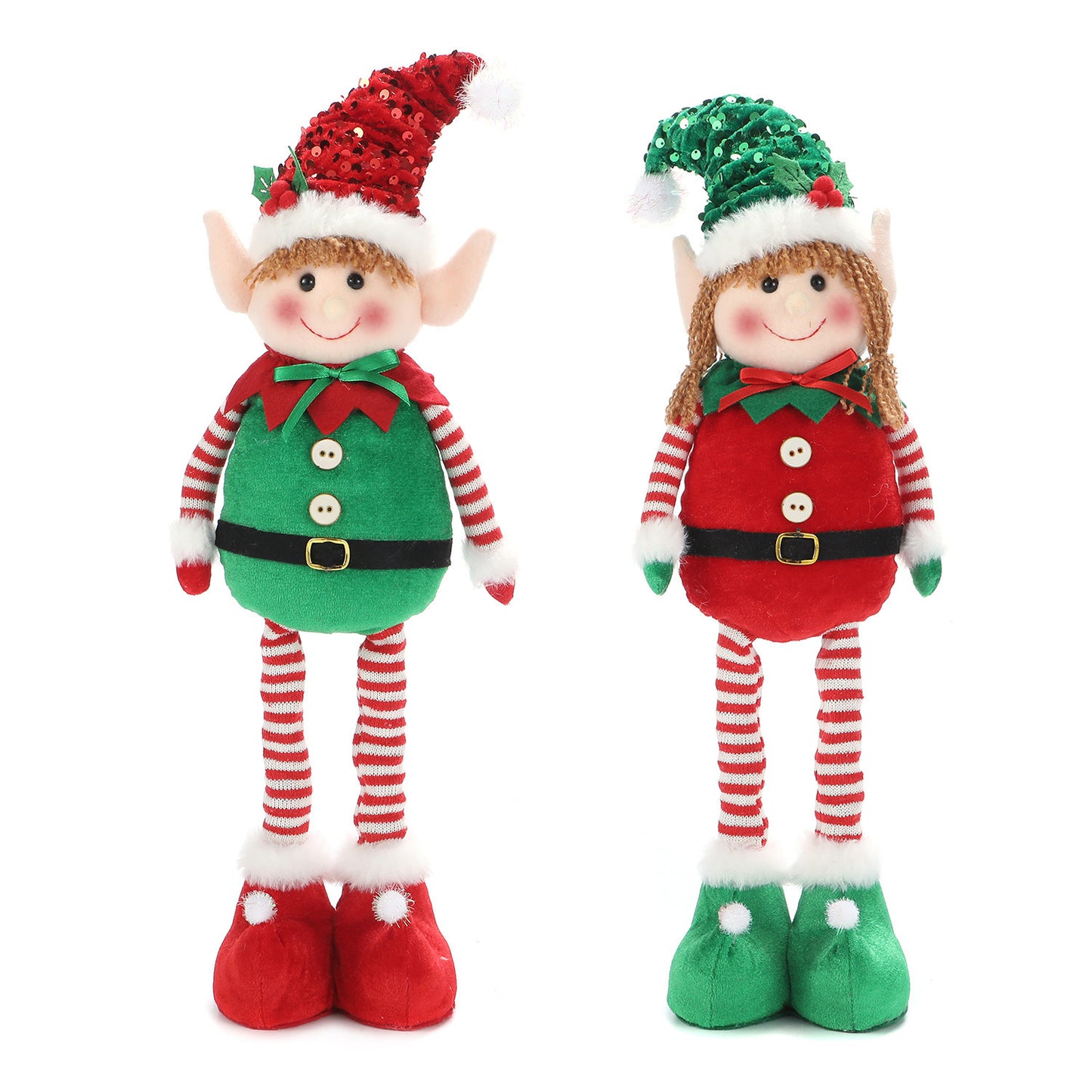 Christmas Hanging Leg Elf Telescopic Doll Ornaments Gift