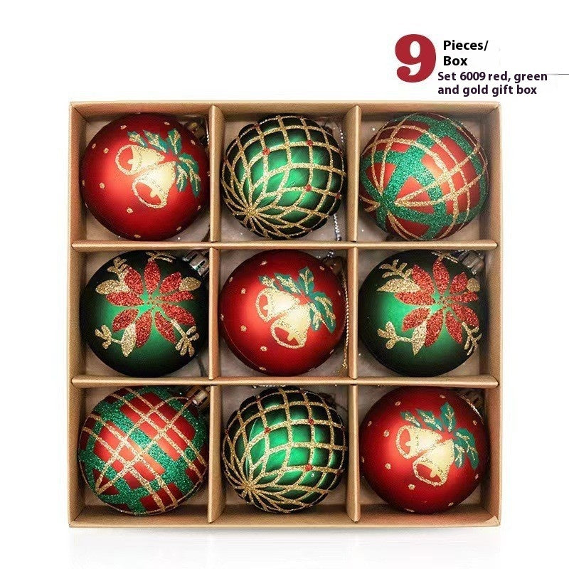 Christmas Theme Hand Drawn Christmas Ball Set Hanging Decorations