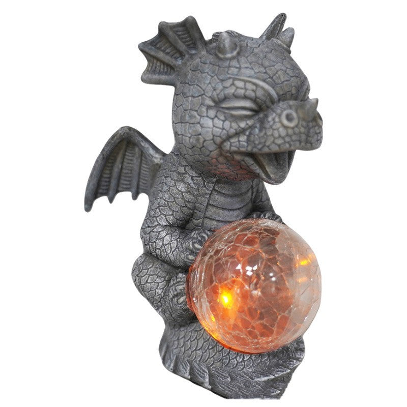 Wings Dragon Holding Light Solar Light-emitting Courtyard Outdoor Decoration