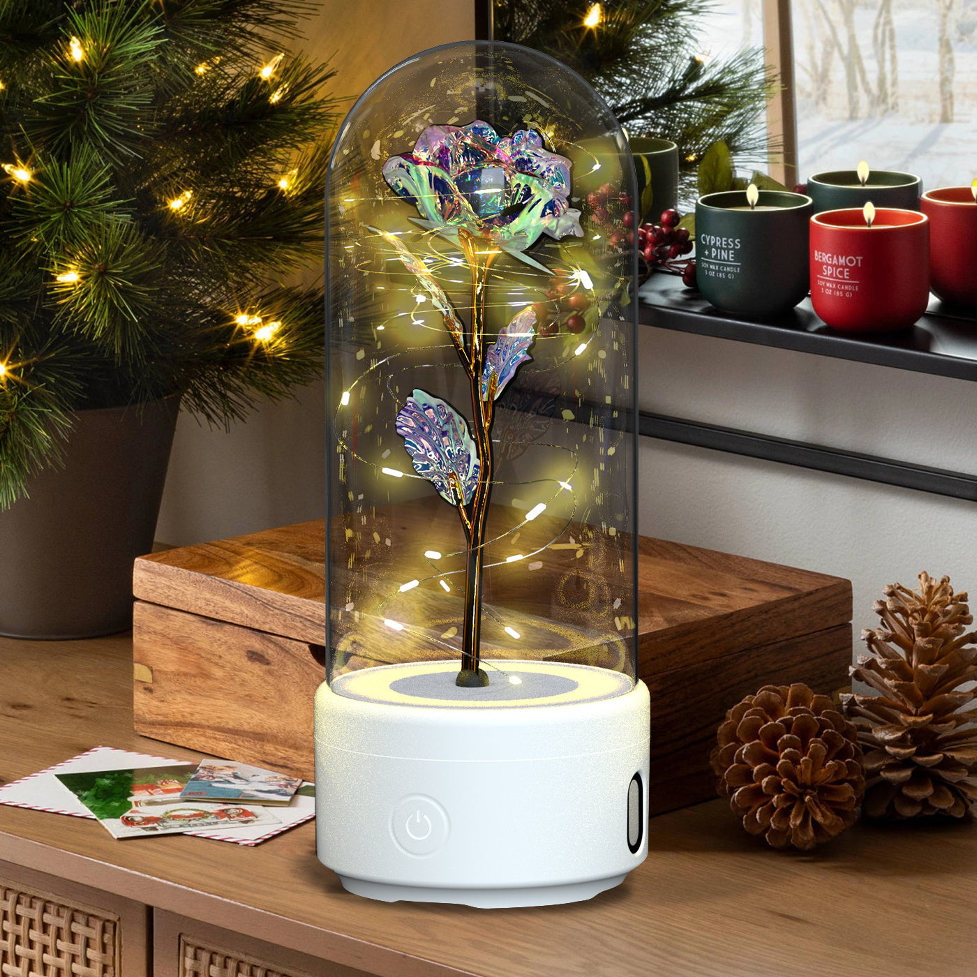 Hot Sale - Everlasting Rose LED Night Light Bluetooth Speaker