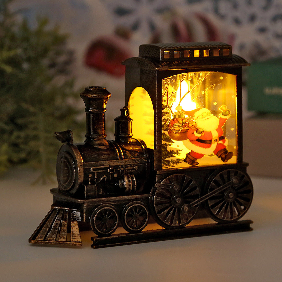 Retro Train LED Lights Christmas Plastic Glowing Night Lights