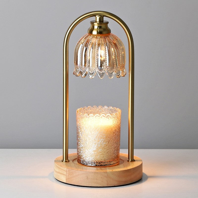 Household Timed Glass Lampshade Table Horizontal Dimming Retro Fragrance Lamp American Wax Melting Lamp