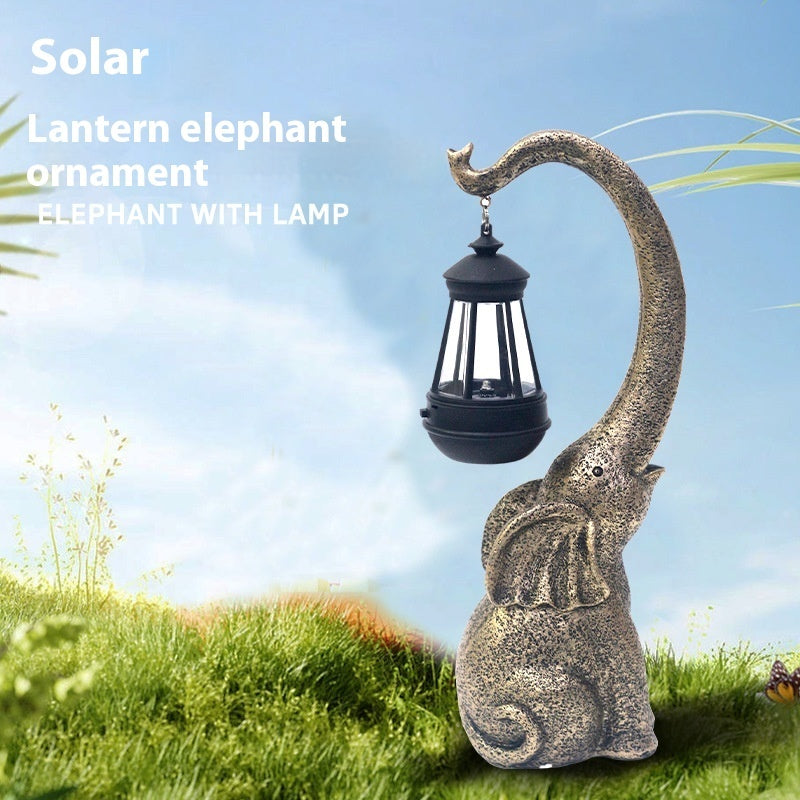 Stone Elephant Resin Atmosphere Lantern Ornament