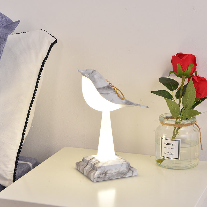 Bedroom Bedside Bird Square Night Light Charging Touch