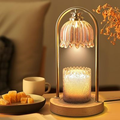 Household Timed Glass Lampshade Table Horizontal Dimming Retro Fragrance Lamp American Wax Melting Lamp