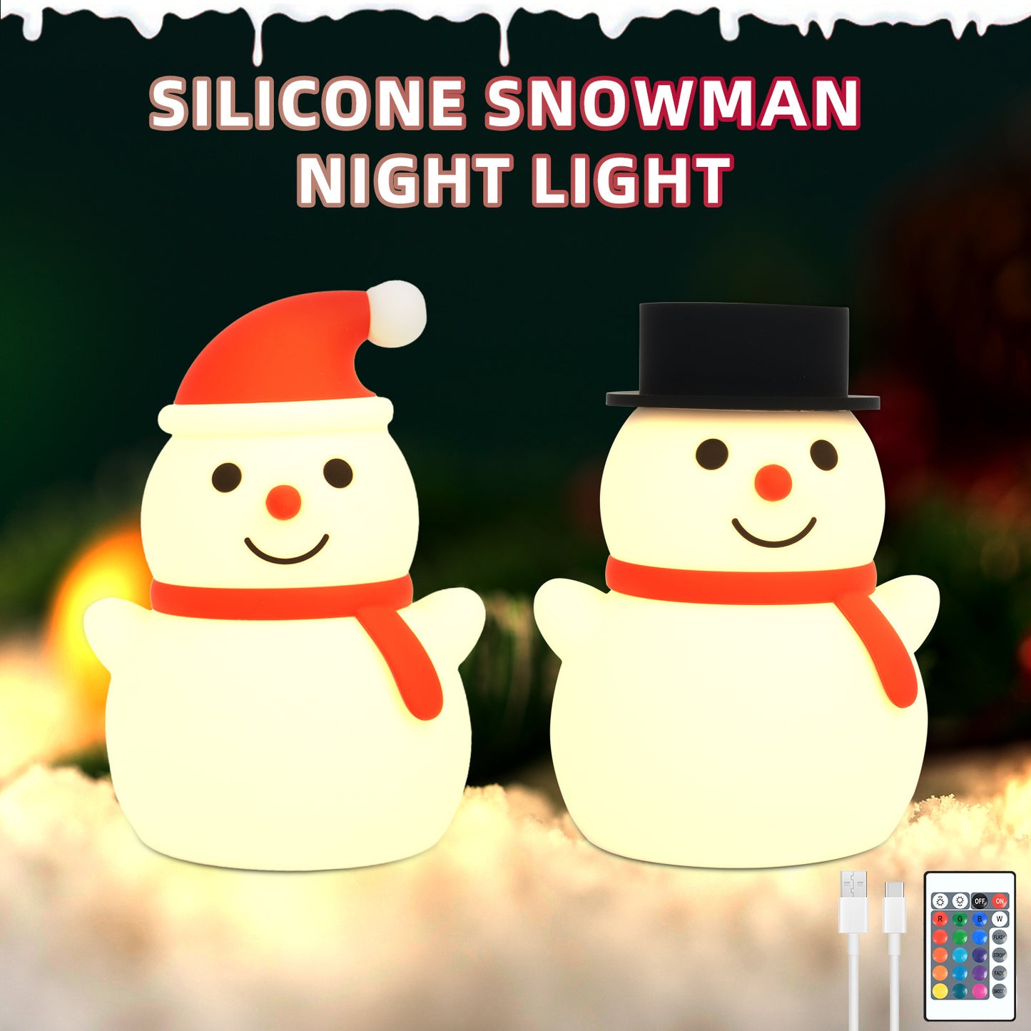 Christmas Ice Man Silicone Pat Lamp Remote Control Ambience Light