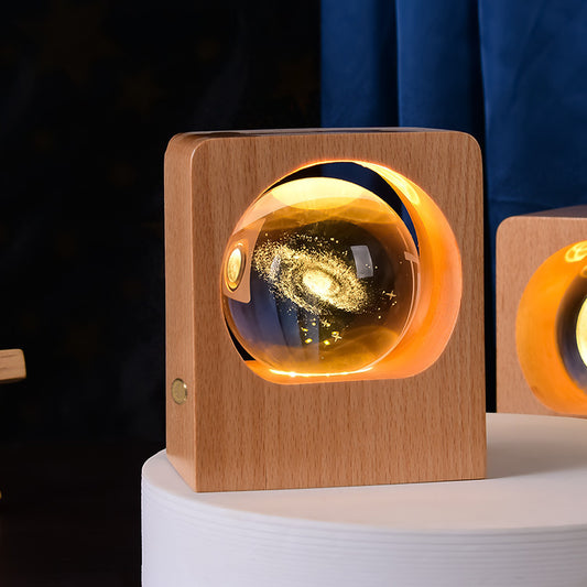 DIY Wooden Night Light 3D Crystal Ball